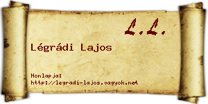 Légrádi Lajos névjegykártya